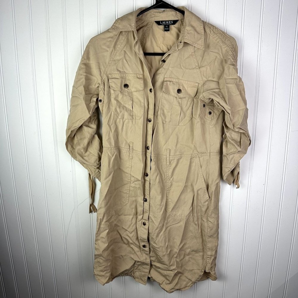 Lauren Ralph Lauren Tan Shirt dress‎ Size oP